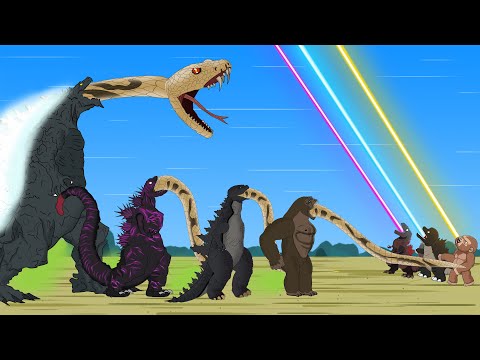 Rescue GODZILLA & KONG From GIANT PYTHON: The Battle Against Digestive System - FUNNY CARTOON [#2]
