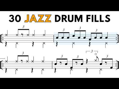 30 Jazz Drum Fills – Play-Along Exercises at 100 & 160 BPM