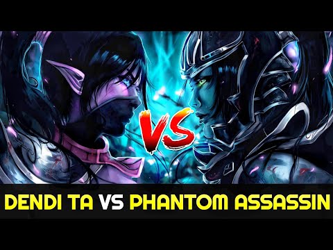 DENDI Templar Assassin vs Pro Phantom Assassin - Battle of Agi Carry 7.26 Dota 2