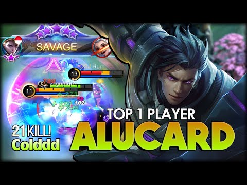SAVAGE 21 KILL!! Obsidian Blade Brutal Slashes! Colddd Top 1 Player Alucard - Mobile Legends