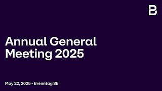 Brenntag SE Annual General Meeting 2025: Speech of the CEO