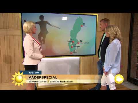 Så varmt är det i de svenska badvattnen - Nyhetsmorgon (TV4)