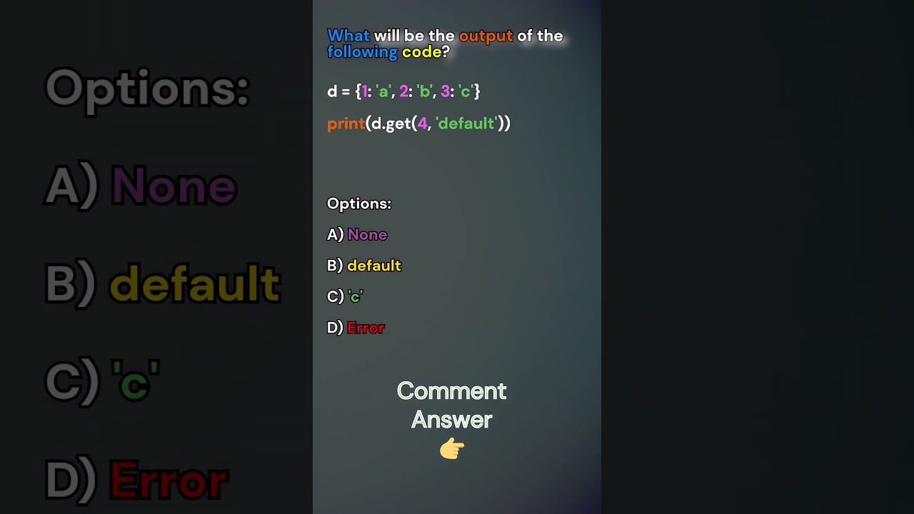 Python Dictionary Lookup: Can You Guess the Output? 🔍🧩#pythonlearning #python