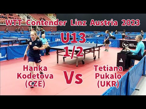 WTT Youth Contender Linz 2023, U13 Girls Singles, 1/2, Tetiana PUKALO (UKR) Vs Hanka KODETOVA (CZE)