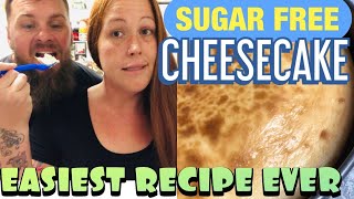 SIMPLE SUGAR FREE CHEESECAKE | easy, diabetic keto friendly cheesecake