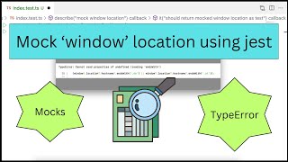 Download the video "jest mock window | object defineproperty | object defineproperty window location #typescript #jest"