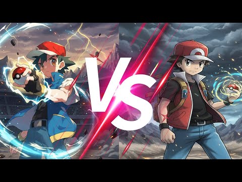 Ash Ketchum VS Trainer Red  (Pokémon) (Sprite Animation)