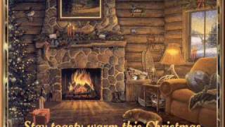 The Christmas Song-Nat King Cole with a cozy log cabin & fireplace to keep you warm