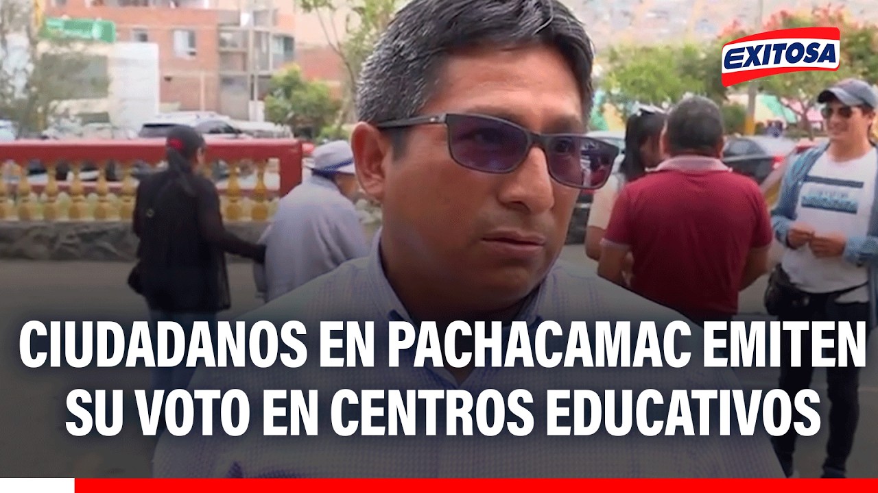 🔴🔵 Ciudadanos en Pachacámac acuden este lunes 13 de abril a emitir su voto