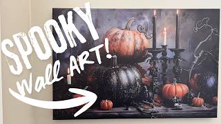 How to Transform Your Living Room with Spooky Vintage Autumn Canvas Art! #ad
