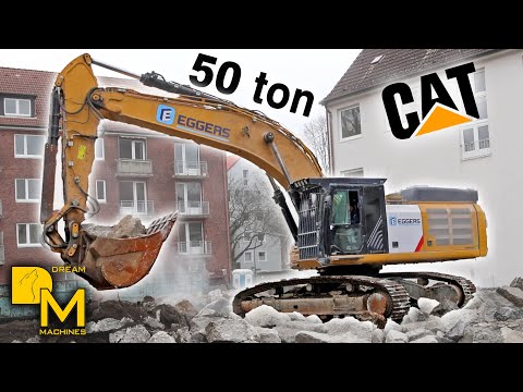 Caterpillar 352F Bagger Abbruch Ausrüstung öffnet unterirdischen Weltkriegsbunker