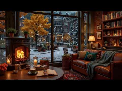 Good Mood Smooth Winter Jazz ⛄ Relaxing Piano at a Cozy Coffee Shop for Study, Work and Relax