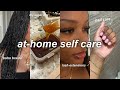 AT HOME SELF MAINTENANCE ROUTINE Diy Boho Box Braids Sugar Wax Gel Manicure Lashes More