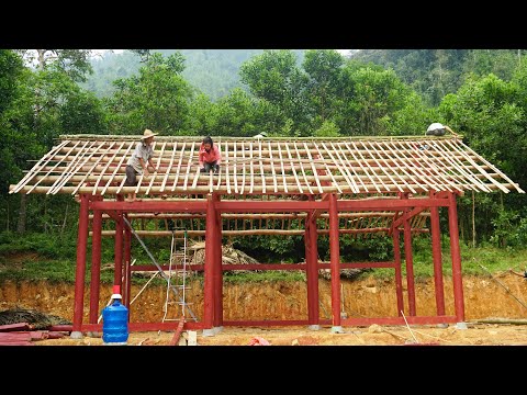 Roofing Wooden House, Dig Drainage Ditch Around Wooden House || Building My Farm