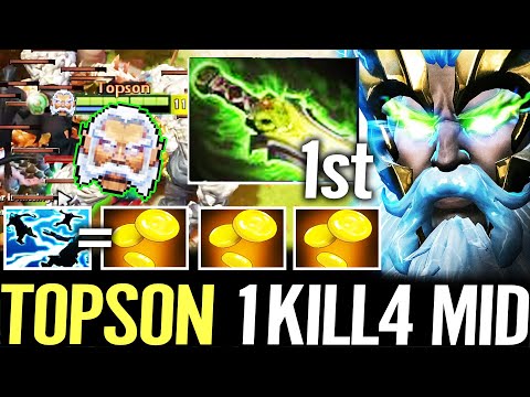 🔥 TOPSON Zeus MID 1KILL4 Ultra Kill — New Style Ethereal Blade 1st Item +140% Magic Nuker Dota 2 Pro