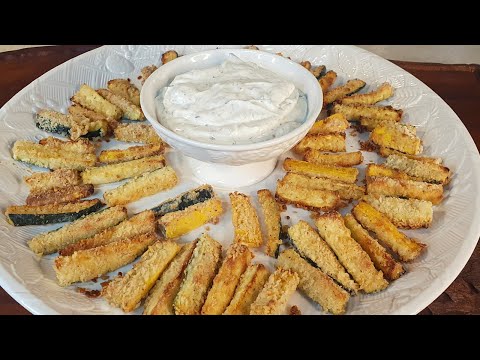 PAPITAS DE CALABACIN Y DIP DE CREMA ACIDA, DELICIOSA BOTANA! video #220