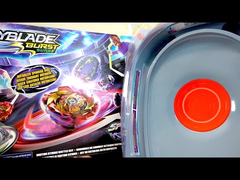 HASBRO'S FIRST ELECTRIC STADIUM | Motor Strike Battle Set SpeedStorm Unboxing | Beyblade Burst Surge