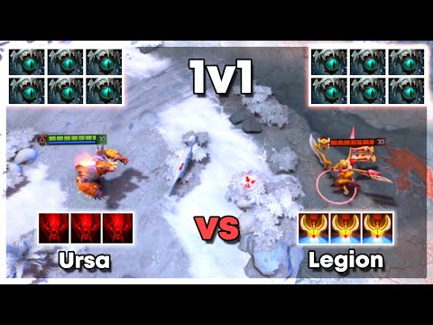 Level 30 Ursa vs Level 30 Legion COmmander with 6x Skadi - Dota 2 1v1