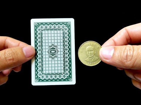 COIN THROUGH CARD - GREAT MAGIC CARD TRICK