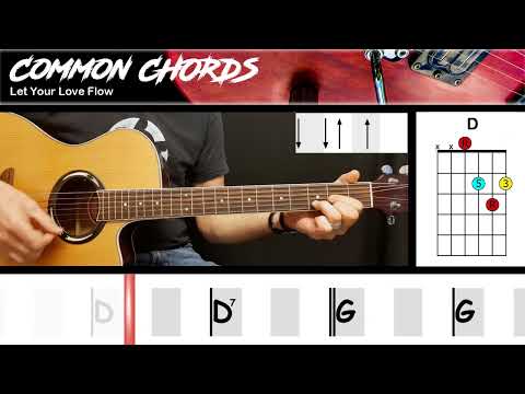 Let Your Love Flow - The Bellamy Brothers | EASY GUITAR LESSON | Scrolling Chords & Lyrics