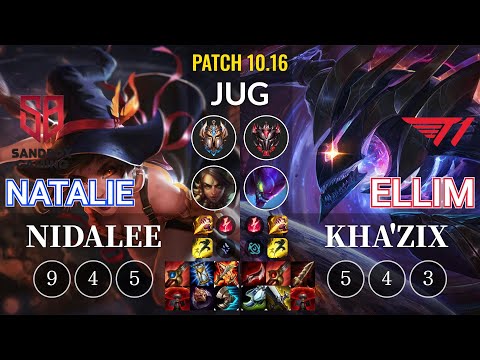 SB Natalie Nidalee vs T1 Ellim Kha'Zix Jungle - KR Patch 10.16