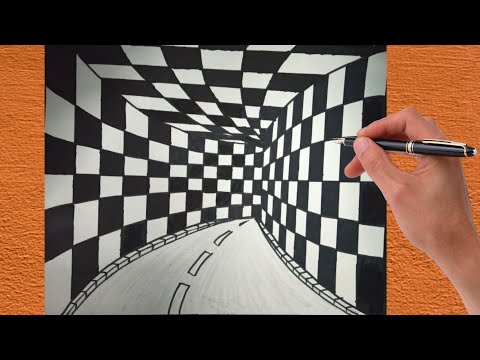 How To Draw 3d Tunnel Drawing ! Optical illusion ! Step By ...