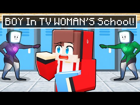 MAIZEN in an ALL TV WOMEN School in Minecraft! - Parody Story(JJ and Mikey TV)