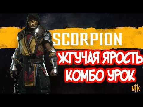 СКОРПИОН ЖГУЧАЯ ЯРОСТЬ MORTAL KOMBAT 11 КОМБО УРОК