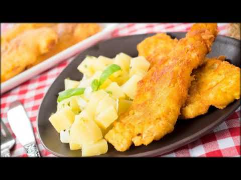 Rezept für Backfisch im Bierteig mit Kartoffelsalat