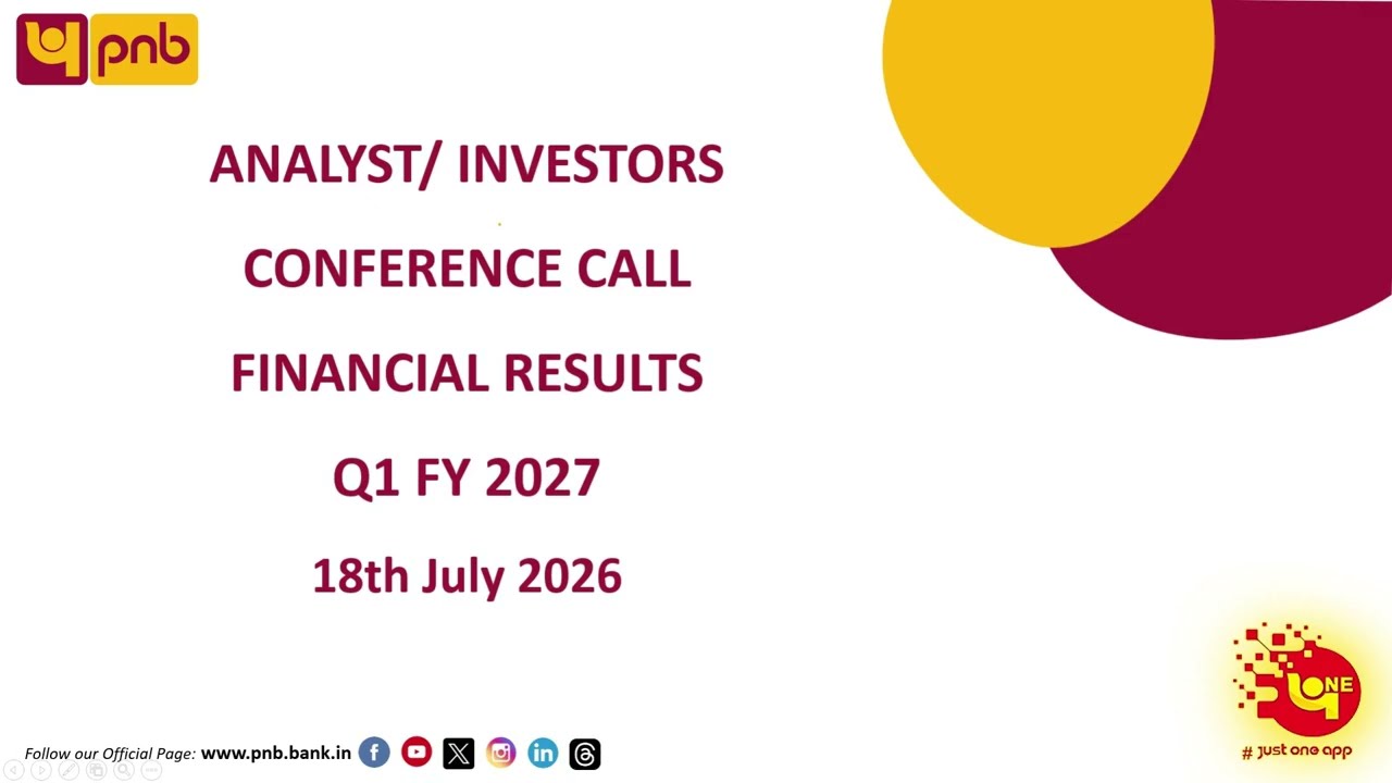 Audio/Video Recording of Earnings Call of PNB Q1 Financial Results FY 2026-27