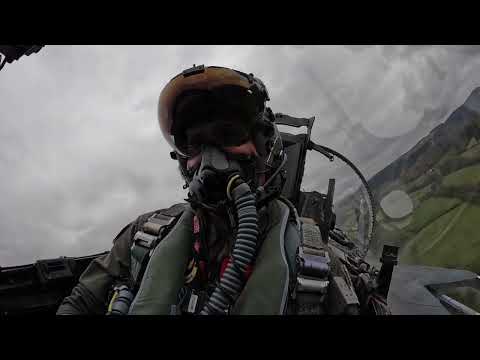 F-15E Strike Eagle Cockpit View of flying through the Mach Loop.