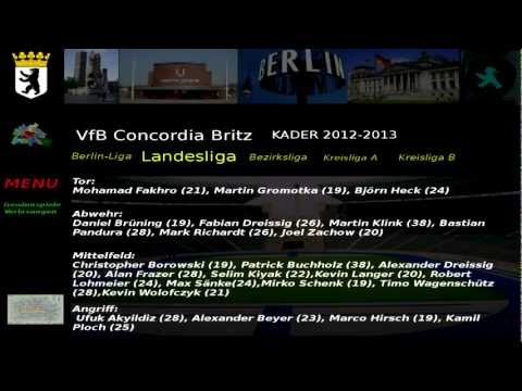 VfB Concordia Britz. KADER 2012-2013 Berlin Landesliga 2. Abteilung