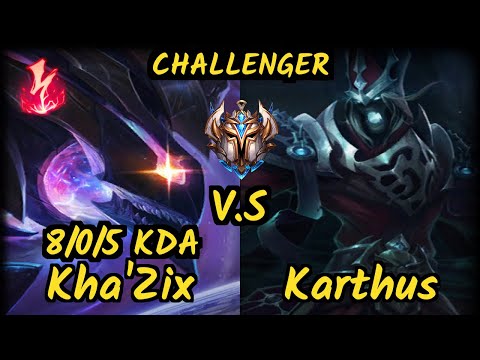 GOG Pride (KHA'ZIX) vs KARTHUS - 8/0/5 KDA JUNGLE CHALLENGER GAMEPLAY - EUW