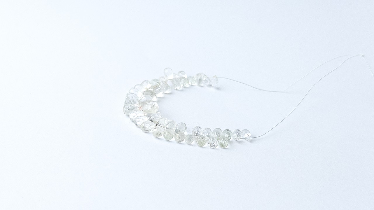 Green Amethyst | Faceted Briolette | 4-5.5mm Bead Size | 40 Pieces video