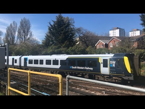 Class 444 passes Feltham Junction, Weymouth - London Waterloo
