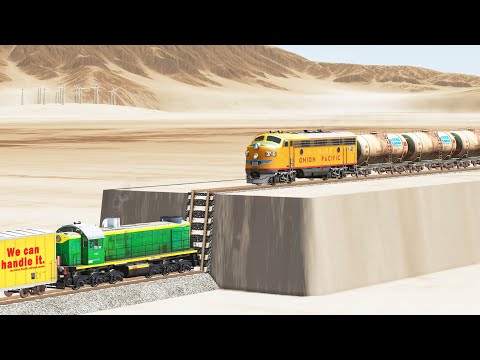 Unfinished Rail Tracks vs Trains - Beamng Drive