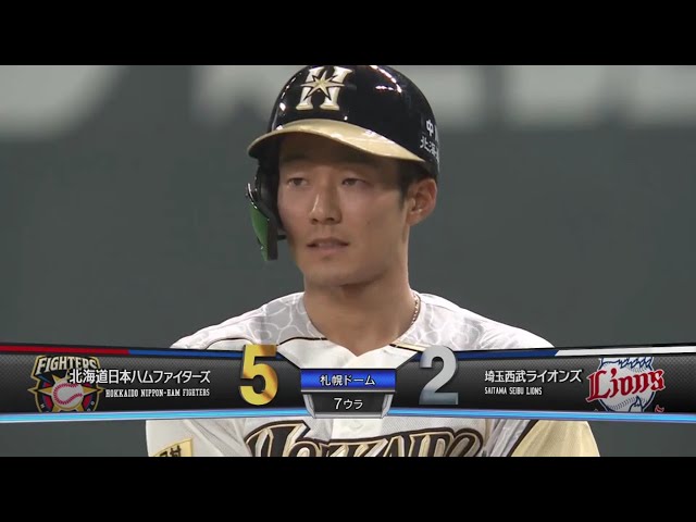 【7回裏】ファイターズ・石井 ダメ押しとなるタイムリーヒットは今季初打点!! 2020/8/6 F-L