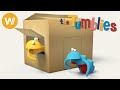 Tumblies Discovering The World With Cartoons Running Domino And Carton Box Ep 9