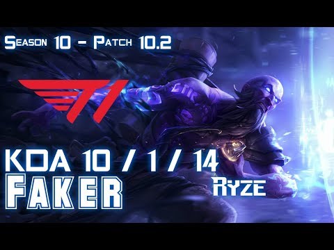 T1 Faker RYZE vs KATARINA Mid - Patch 10.2 KR Ranked