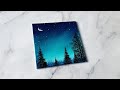 Easy way to paint a night sky / acrylic painting ideas for beginners ✨️