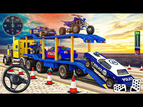 US Transporter Truck Driver Police Car and Bike - Helicopter Multi Level Car - Android GamePlay