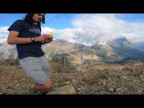 Clement on Clement's Mountain with a Rubik's Cube
