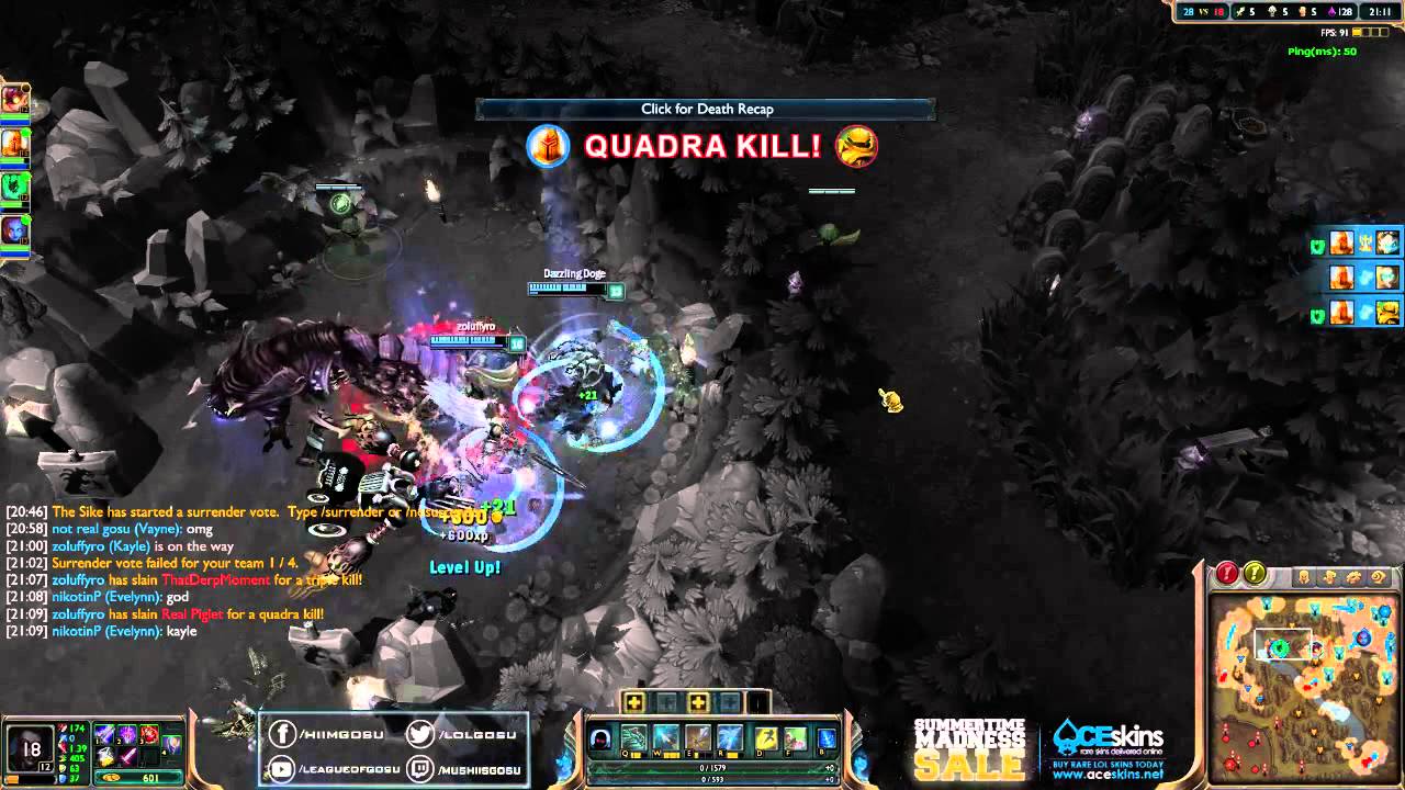 Liên Minh Huyền Thoại: pha phối hợp ăn Pentakill tuyệt cmn vời :D