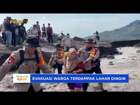 POLRES LUMAJANG EVAKUASI WARGA TERDAMPAK LAHAR DINGIN ERUPSI SEMERU