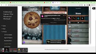I used the cookie clicker hack on unblocked games (the advanced method)