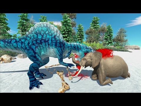 Frozen River Spinosaurus vs Every Unit - Animal Revolt Battle Simulator Gameplay