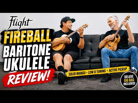 Flight Fireball EQ-A Solid Mango Baritone Ukulele image 9