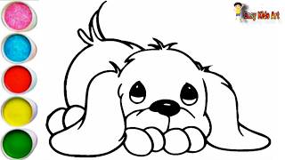 🐶 Cute Puppy Drawing & Coloring for Kids | So Easy and Fun!