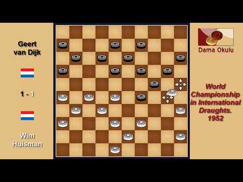 Wim Huisman (NLD) - Geert van Dijk (NLD). Draughts World Championship. 1952.