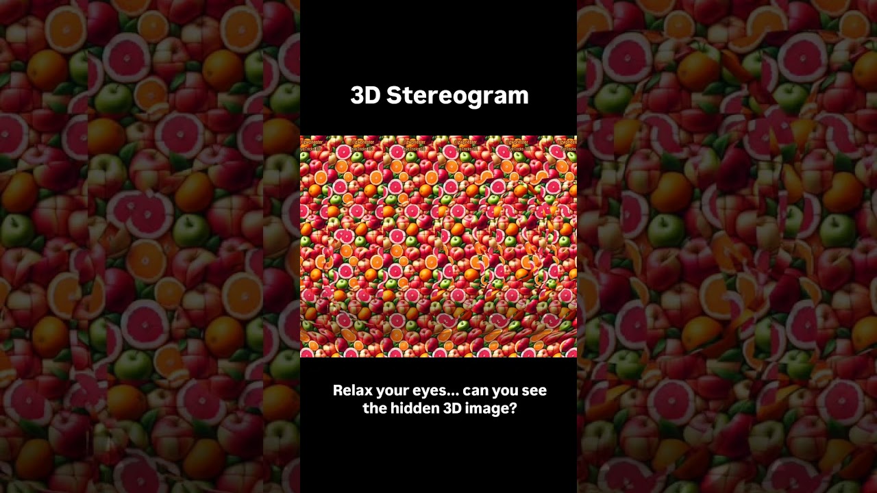 3D Stereogram - Apples and Oranges Infinity #shorts